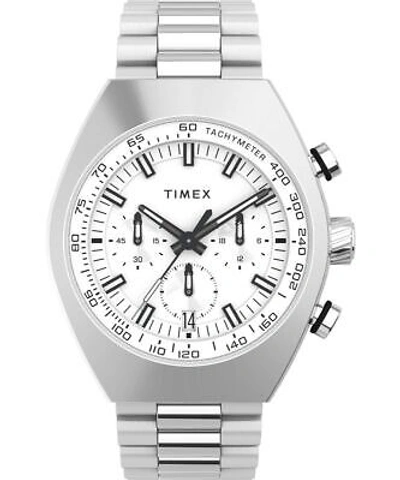 Pre-owned Timex Silver Mens Chronograph Watch Legacy Tw2w22200