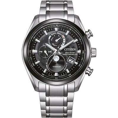Pre-owned Citizen Silver Mens Multi Dial Watch Tsuki-yomi By1018-80e