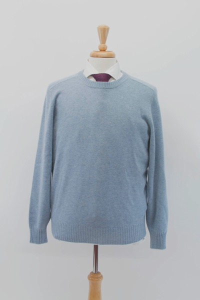 Pre-owned Brunello Cucinelli $2995  Men's 100% Cashmere Crewneck Sweater 50/ 40us A232 In Blue
