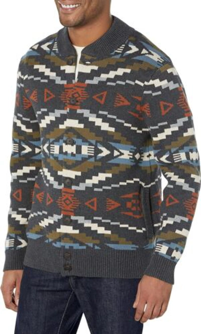 Pre-owned Pendleton Men's Carico Cotton Cardigan In Carico Lake-charcoal