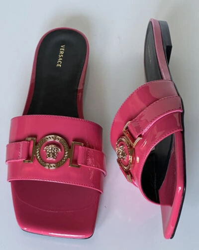 Pre-owned Versace $850  Medusa Women's Fuxia Oro Sandals 6 Us (36 Euro) 1006144 Spain