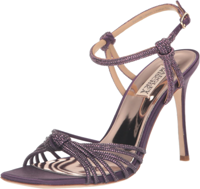 Pre-owned Badgley Mischka Women's Estella Heeled Sandal In Dark Purple