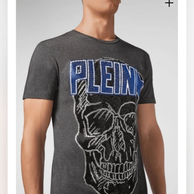 Pre-owned Philipp Plein Round Neck Sequined Skull T Shirt In Multicolor