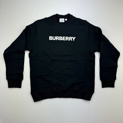 Pre-owned Burberry Men Logo Print Sweatshirt Long Sleeves Black