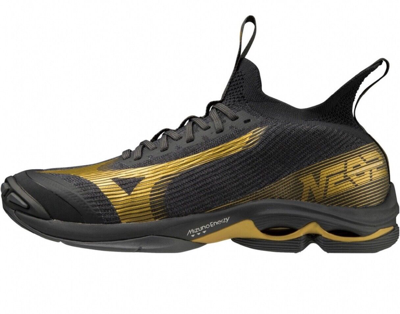 Pre-owned Mizuno Wave Lightning Neo 2 V1ga220241 Volleyball Shoes Black X Gold Unisex