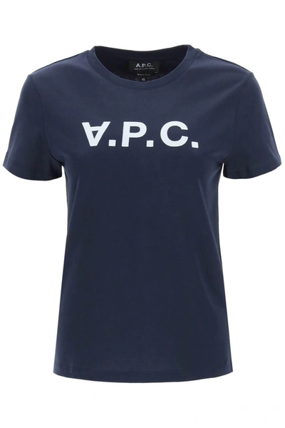 A.p.c. T-shirt With Flocked Vpc Logo In Mixed Colours