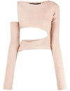 Andreädamo Ribbed Knit Asymmetric Top