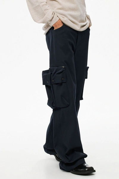Botter Navy Concealed Pocket Cargo Trousers In Blue