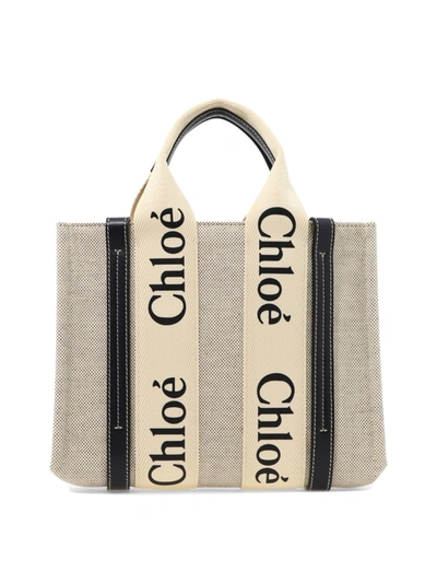 Chloé Chloe' Woody Small Tote Bag In Neutral
