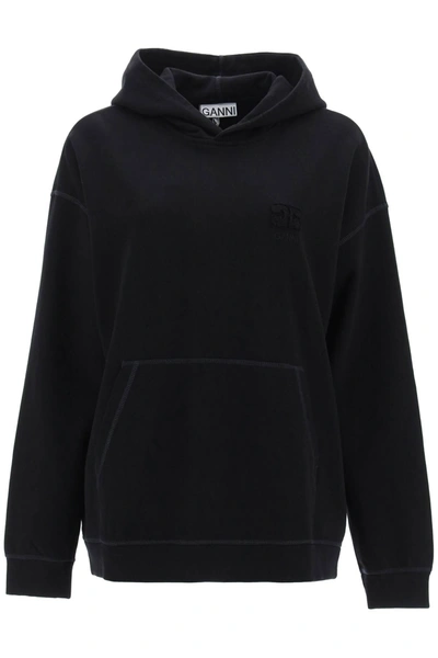 Ganni Oversized Hoodie In Black