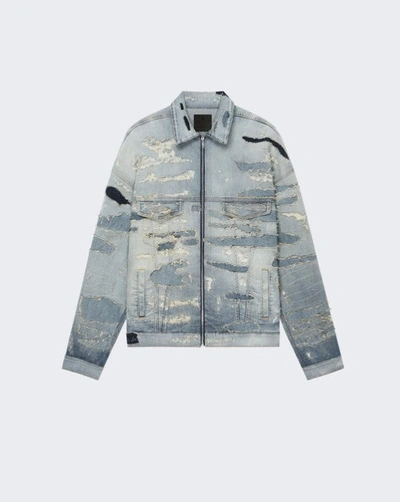 Givenchy Oversized Jacket In Rip And Repair Denim In Blue