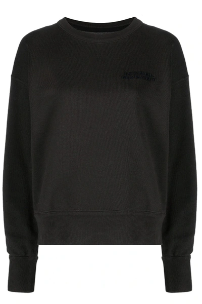 Isabel Marant Embroidered Logo Crew Neck Sweatshirt In Black