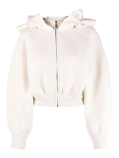 Jacquemus La Maille Crinoline Hooded Sweatshirt In Cream