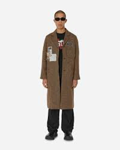 Song For The Mute High Lapel Raglan Coat In Brown