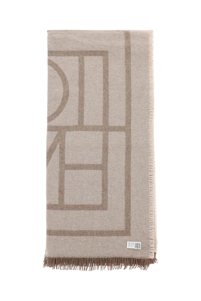 Totême Cashmere Blend Monogram Scarf In Multicolor