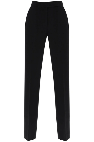 Tory Burch Straight Leg Pants In Crepe Cady In Black