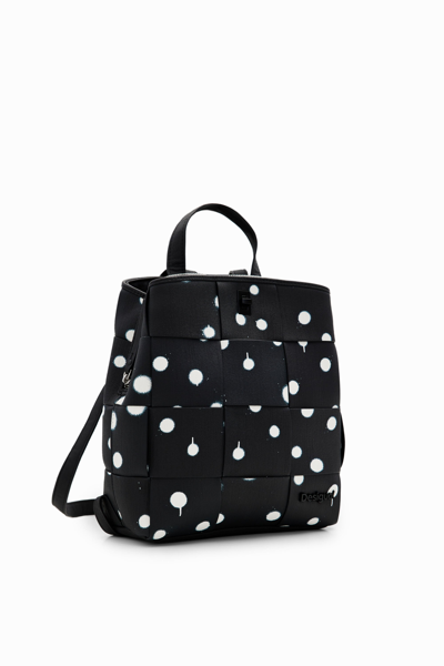 Desigual S Woven Droplets Backpack In Black