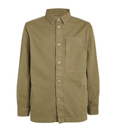 Barbour Canvas Robhill Overshirt In Green