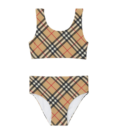 Burberry Vintage Check Scoop-neck Bikini In Archive Beige