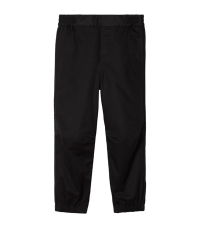 Burberry Kids Cotton Twill Ekd Trousers (3-14 Years) In Black