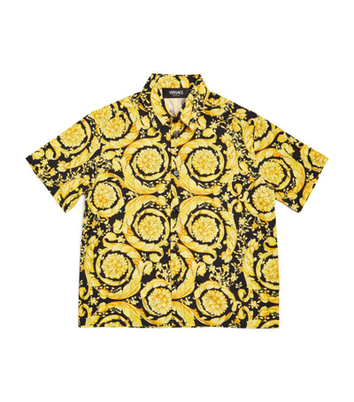 Young Versace Kids' Cotton Barocco Print Shirt (4-14 Years) In Multi