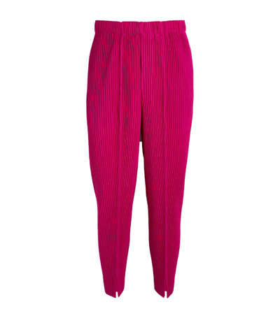 Issey Miyake Split-cuff Pleated Straight Trousers In Pink