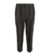 ISSEY MIYAKE STRIPED PLEATED STRAIGHT TROUSERS