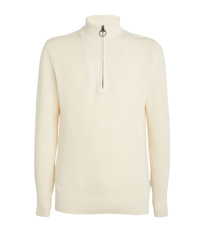 Barbour Half-zip Middlehithe Sweater In White