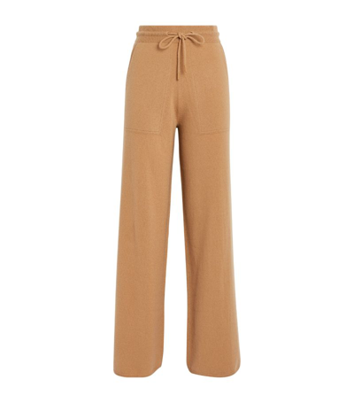 Max Mara Wool-cashmere Straight Sweatpants In Beige