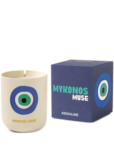 Assouline Mykonos Muse Candle In Blue