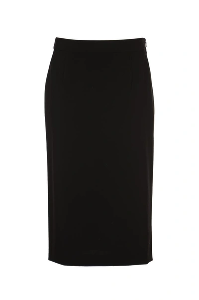 Alberta Ferretti Side Zip Skirt In Black