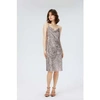 DIANE VON FURSTENBERG DIANE VON FURSTENBERG LATIKA SEQUIN COWL NECK DRESS SIZE: L, COL: CHAM