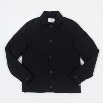 Farah Telex Overshirt Coat In Black