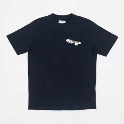 Farah Guy Graphic Print T-shirt In Navy In Blue