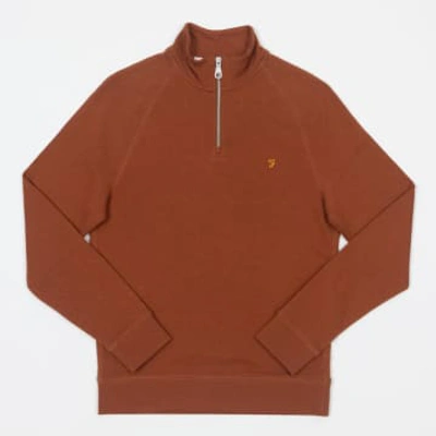 Farah Jim Quarter Zip Sweatshirt In Orange