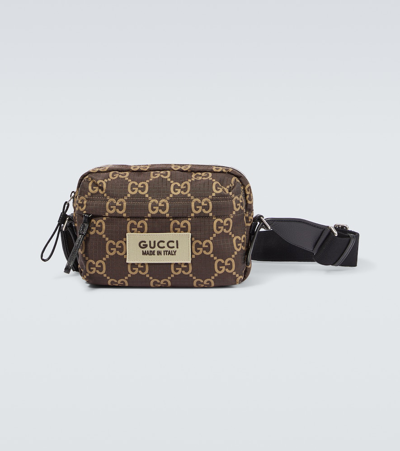 Gucci Gg-ripstop Crossbody Bag In Brown