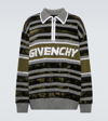 GIVENCHY STRIPED WOOL-BLEND HALF-ZIP SWEATER