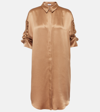 LOEWE CHAIN-DETAIL SILK SATIN SHIRT DRESS