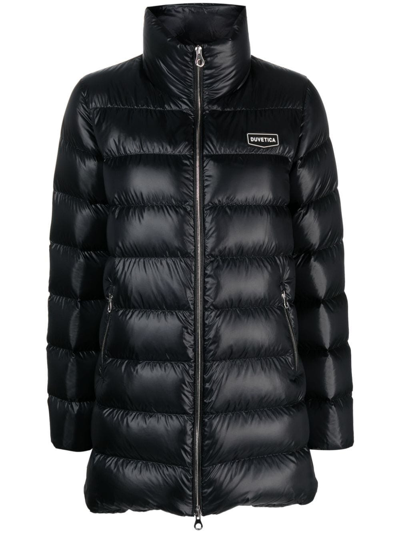 Duvetica High-neck Quilted Down Jacket In Black