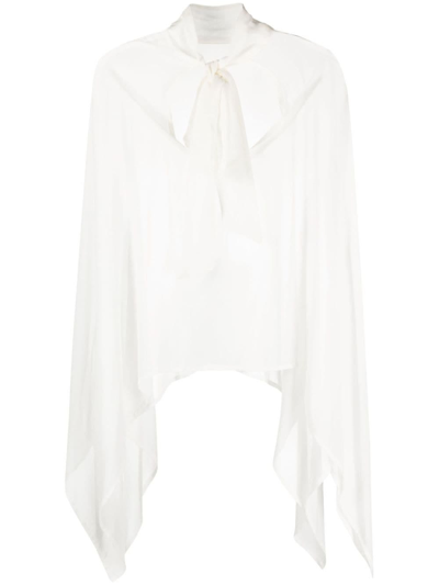 P.a.r.o.s.h Saffron Silk Blouse In White
