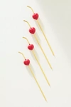 Anthropologie Cherry Garnish Cocktail Picks, Set Of 4