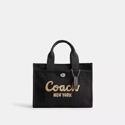 Coach Field Logo-appliqué Tote Bag In Black