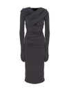 The Andamane Fitted Dress With Hood In Graphite