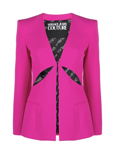 Versace Jeans Couture Cut-out Tailored Jacket In Fuxia