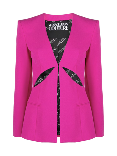 Versace Jeans Couture Cut-out Tailored Jacket In Pink