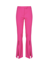 Versace Jeans Couture Mid-rise Flared Slit-hem Pants In Pink