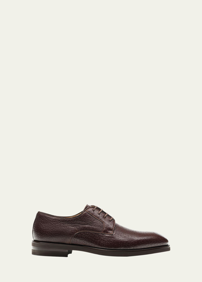 Magnanni Men's Cusco Peccary Leather Derby Shoes In Brown