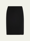 Giorgio Armani Silk Cady Pencil Skirt In Black