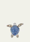 Mio Harutaka Women's Turtle 18k White Gold Diamond; Sapphire Single Earring