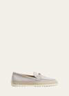 Tod's Leather Loafers In Grigio Vapore
